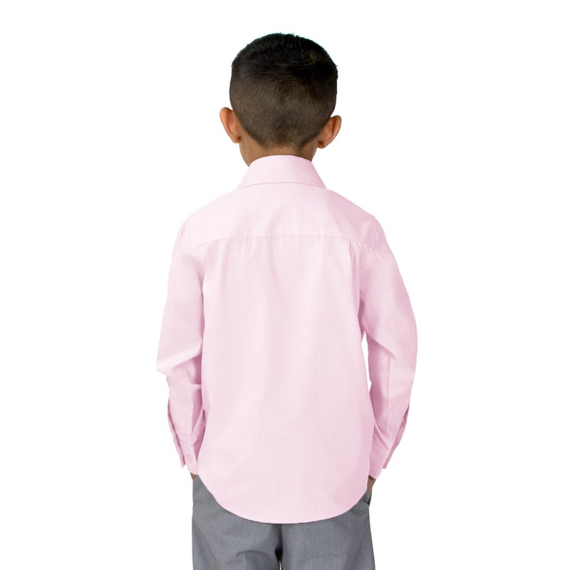 Spring Notion Big Boys' Long Sleeve Dress Shirt 4T Marshmallow Pink - Image 3